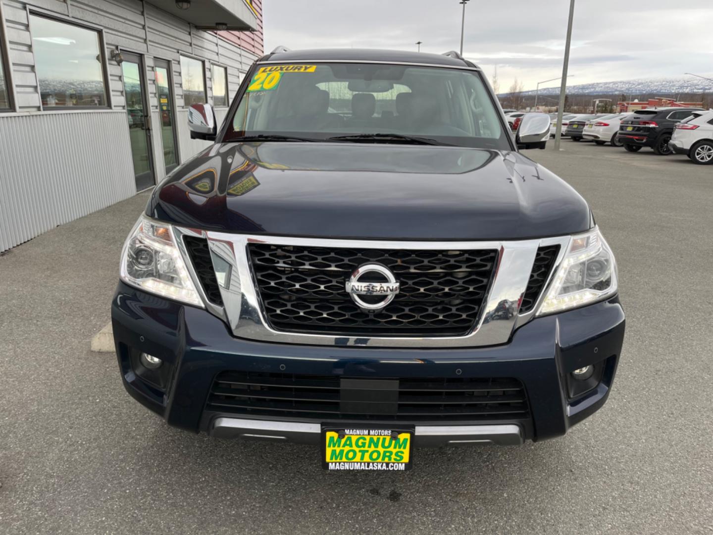 2020 BLUE /black leather NISSAN ARMADA SL (JN8AY2NC4LX) with an 5.6L engine, Automatic transmission, located at 1960 Industrial Drive, Wasilla, 99654, (907) 274-2277, 61.573475, -149.400146 - Photo#7